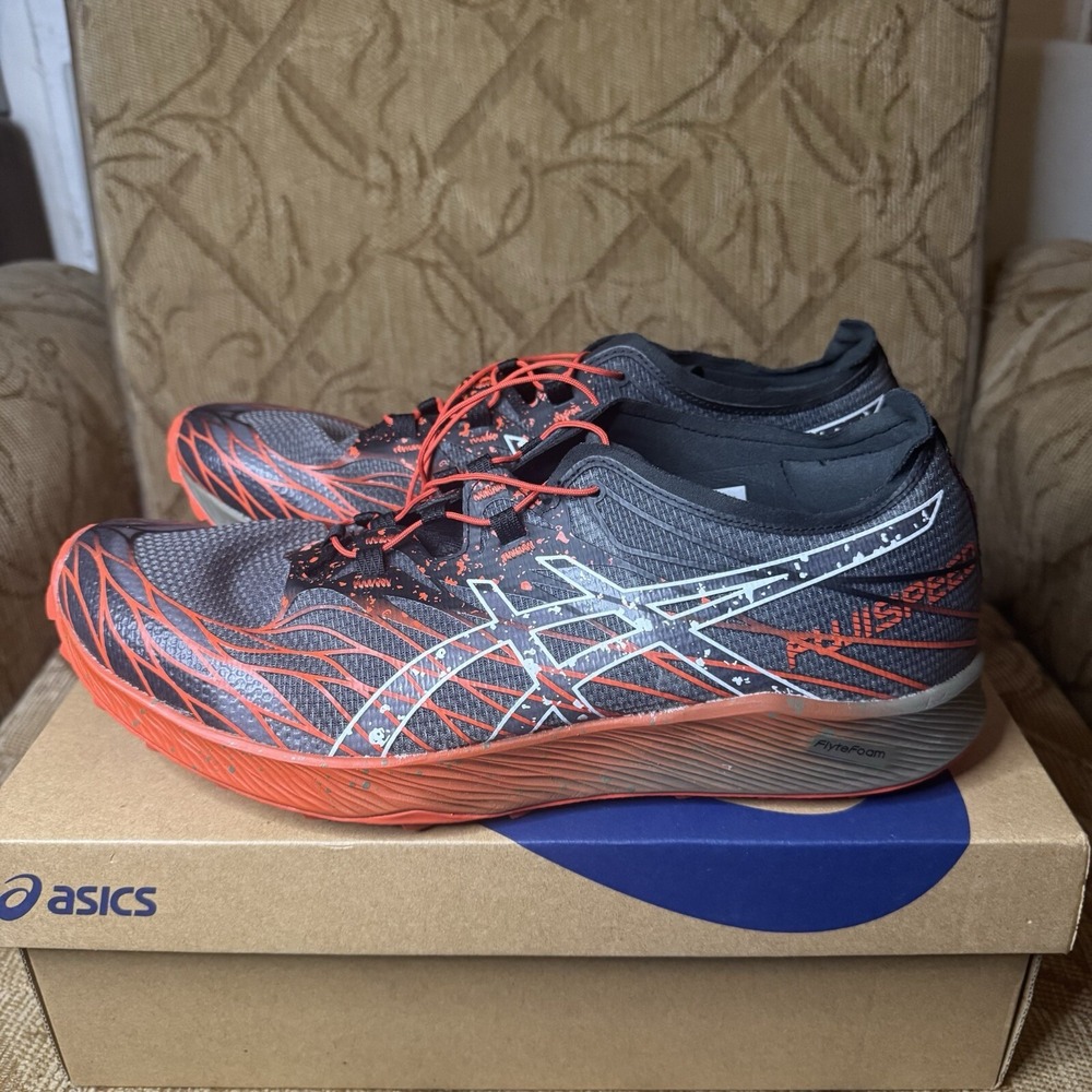 Asics Men's Gray and Orange Athletic Running Shoes